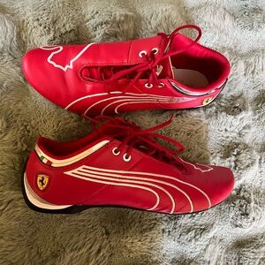 Puma Ferrari Red Sneakers with White Accents